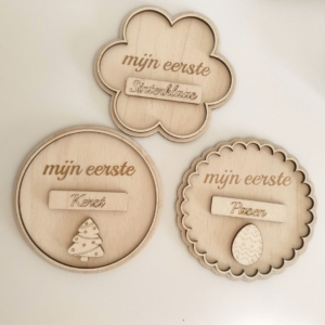 mijlpaalkaartjes leeftijd cirkel/gekarteld/bloem